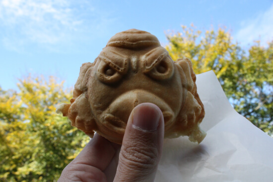 天狗の顔の「天狗焼き」。かわいいです。
